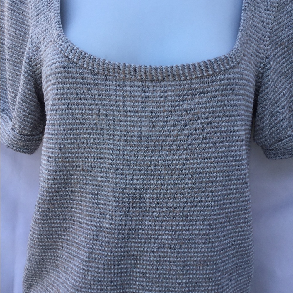 Free People size Small scoop metallic short sleeve - Picture 4 of 6